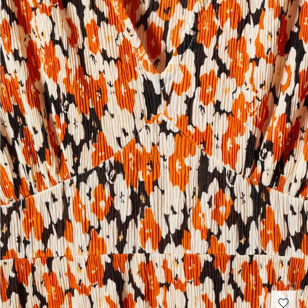 Mango Orange And Black Patterned Long Sleeve Dress - image 6
